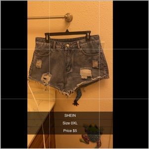Denim shorts, size 0 XL, Shein